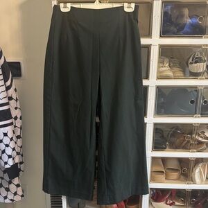 Dark Green Wide-Leg Pants